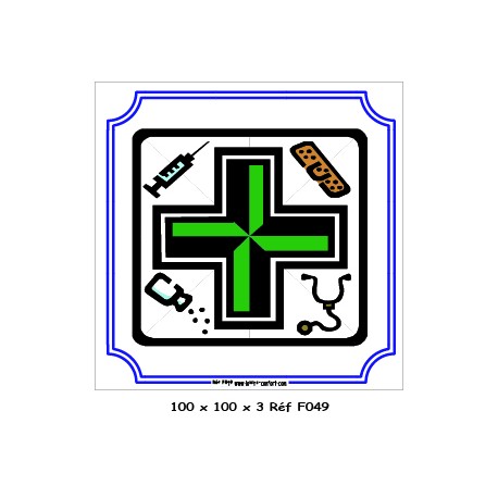 LOGO PORTE PHARMACIE - 100 X 100 X 3