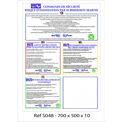 CONSIGNES INONDATION SUBMERSION MARINE 4L - 700 X 500 X 10