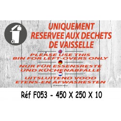 PANNEAU DÉCHETS DE VAISSELLE - 4L - 450 X 250 X 10