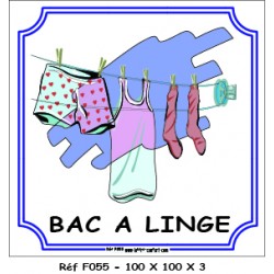 LOGO PORTE BAC A LINGE - 100 X 100 X 3