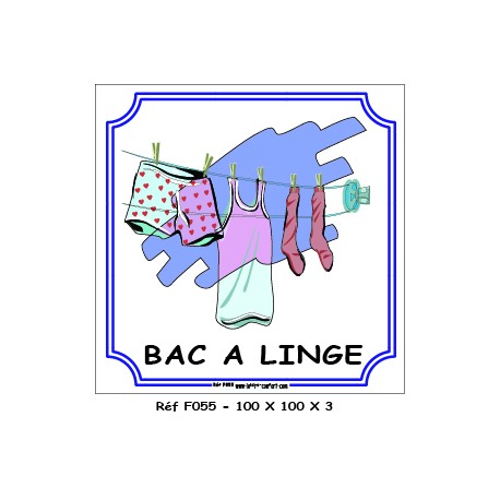 LOGO PORTE BAC A LINGE - 100 X 100 X 3