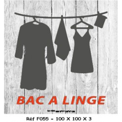 LOGO PORTE BAC A LINGE - 100 X 100 X 3