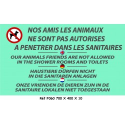 PANNEAU ANIMAUX INTERDIT DANS SANITAIRES 4L