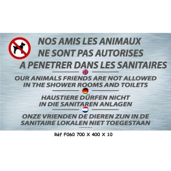 PANNEAU ANIMAUX INTERDIT DANS SANITAIRES 4L