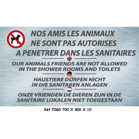 PANNEAU ANIMAUX INTERDIT DANS SANITAIRES 4L