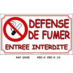 DÉFENSE DE FUMÉE - 450 X 250 X 10