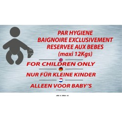 PANNEAU BAIGNOIRE BÉBÉ - 3L - 450 X 250 X 10