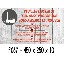 PANNEAU LAISSER ENDROIT PROPRE 4L - 450 X 250 X 10