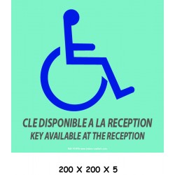 PANNEAU CLÉ HANDICAPE A LA RECEPTION 2L - 200 X 200 X 5