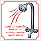 LOGO DOUCHE EAU FROIDE / CHAUDE - 3L / 4L - 100 X 100 X 3