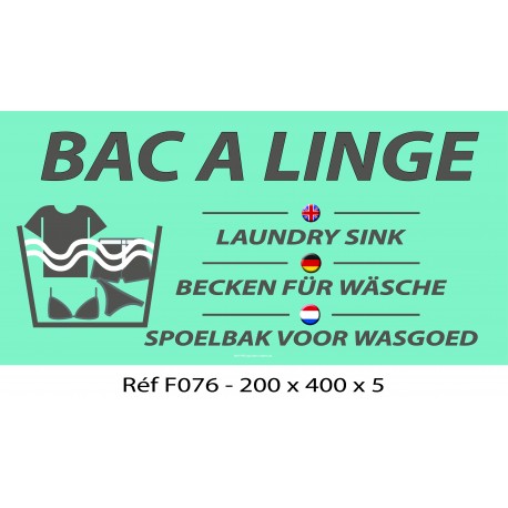 PANNEAU BAC LINGE 200 X 400 X 5