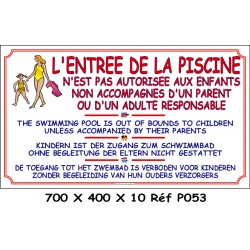 ENTRÉE PISCINE INTERDITE ENFANT 4L - 700 X 400 X 10