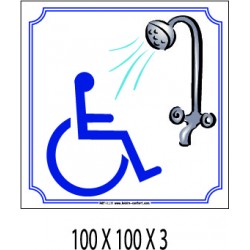 LOGO PORTE DOUCHE HANDICAPE - 100 X 100 X 3