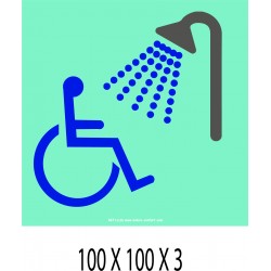 LOGO PORTE DOUCHE HANDICAPE - 100 X 100 X 3