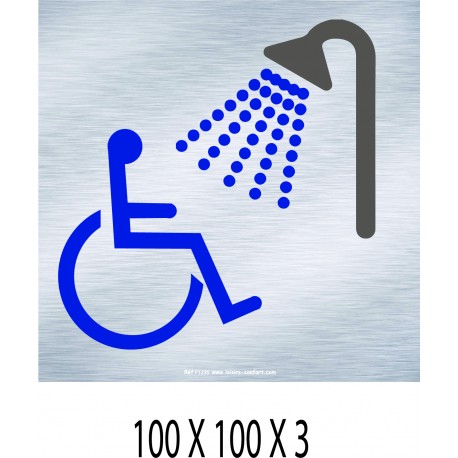 LOGO PORTE DOUCHE HANDICAPE - 100 X 100 X 3