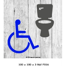 LOGO PORTE WC HANDICAPE - 100 X 100 X 3