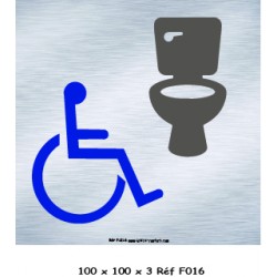 LOGO PORTE WC HANDICAPE - 100 X 100 X 3