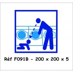 PANNEAU LOGO ATTENTION MACHINE 200 X 200 X 5