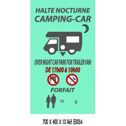 PANNEAU HALTE CAMPING CAR 2 L - 700 X 400 X 10