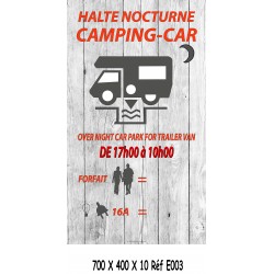 PANNEAU HALTE CAMPING CAR 2 L - 700 X 400 X 10