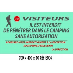 PANNEAU VISITEURS - 700 X 400 X 10