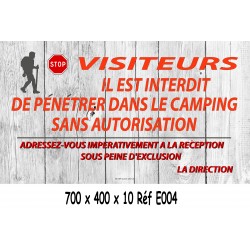 PANNEAU VISITEURS - 700 X 400 X 10