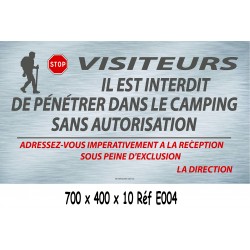 PANNEAU VISITEURS - 700 X 400 X 10