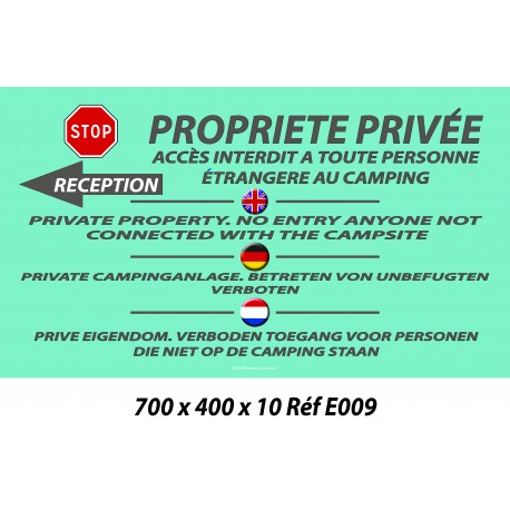 PANNEAU PROPRIÉTÉ PRIVÉE 4L - 700 X 400 X 10