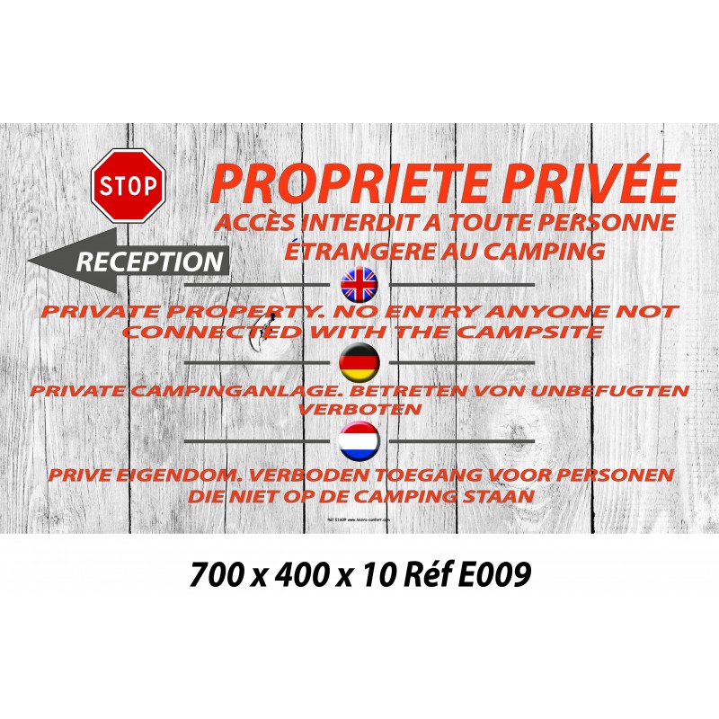 PANNEAU PROPRIÉTÉ PRIVÉE 4L - 700 X 400 X 10