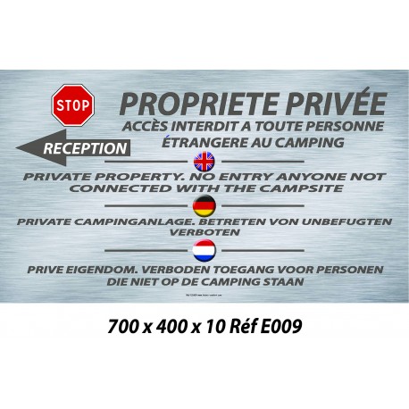 PANNEAU PROPRIÉTÉ PRIVÉE 4L - 700 X 400 X 10