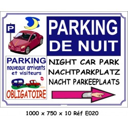 PANNEAU PARKING NUIT 4L - 1000 X 750 X 10