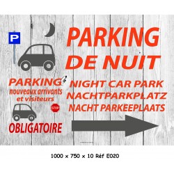 PANNEAU PARKING NUIT 4L - 1000 X 750 X 10