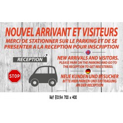 PANNEAU NOUVEL ARRIVANT ET VISITEURS 4L - 700 X 400 X10