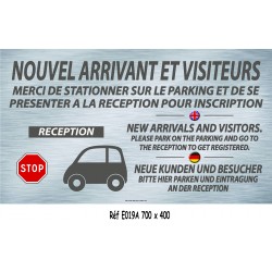 PANNEAU NOUVEL ARRIVANT ET VISITEURS 4L - 700 X 400 X10