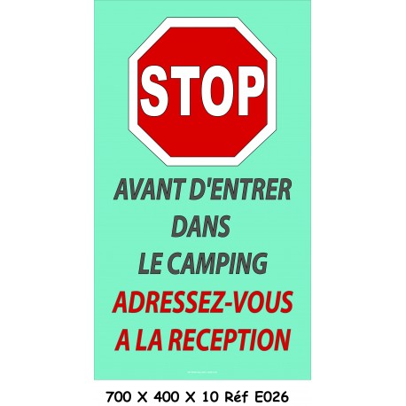 PANNEAU STOP ENTRÉE - 700 X 400 X 10