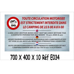 PANNEAU HEURES CIRCULATION MOTORISEE INTERDITE 4L - 700 X 400 X 10