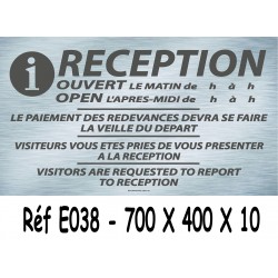 PANNEAU HEURES RÉCEPTION 2L- 700 X 400 X 10