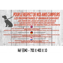 PANNEAU POUR LE RESPECT DES CAMPEURS 4L - 700 X 400 X 10