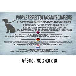 PANNEAU POUR LE RESPECT DES CAMPEURS 4L - 700 X 400 X 10