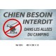 PANNEAU CHIENS BESOINS INTERDIT - 450 X  250 X 10