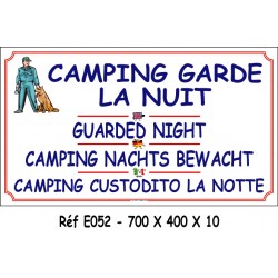 PANNEAU CAMPING GARDE LA NUIT 4L - 700 X 400 X 10