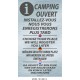 PANNEAU CAMPING OUVERT 4 L - 700 X 400 X 10