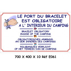 PANNEAU PORT DU BRACELET OBLIGATOIRE 4L - 700 X 400 X 10