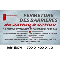 PANNEAU FERMETURE DES BARRIÈRES 4L - 700 X 400 X 10