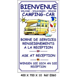 PANNEAU BIENVENU CAMPING CAR 3L - 400 X 700 X 10