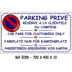 PANNEAU PARKING PRIVE 4 L- 700 X 400 X 10