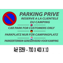 PANNEAU PARKING PRIVE 4 L- 700 X 400 X 10
