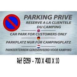 PANNEAU PARKING PRIVE 4 L- 700 X 400 X 10