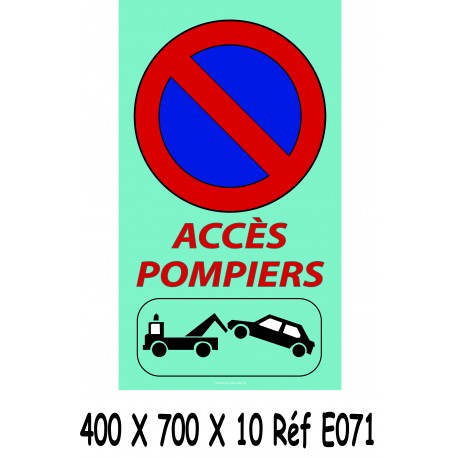 PANNEAU ACCÈS POMPIER 400 X 700 X 10