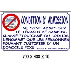 PANNEAU CONDITIONS D'ADMISSION - 700 X 400 X 10